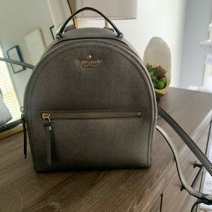 Gray Leather Kate Spade Mini Backpack